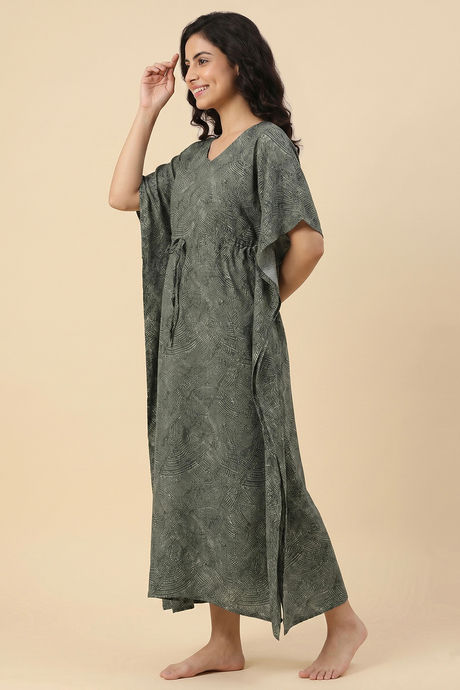 Zivame Woven Loungewear Dress - Sea Form — image 5